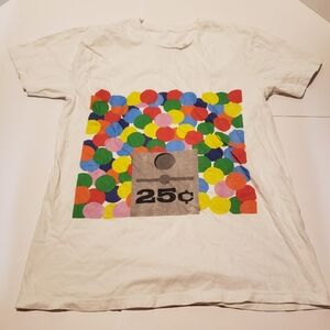 White gumball graphic short sleeve tee shirt size M